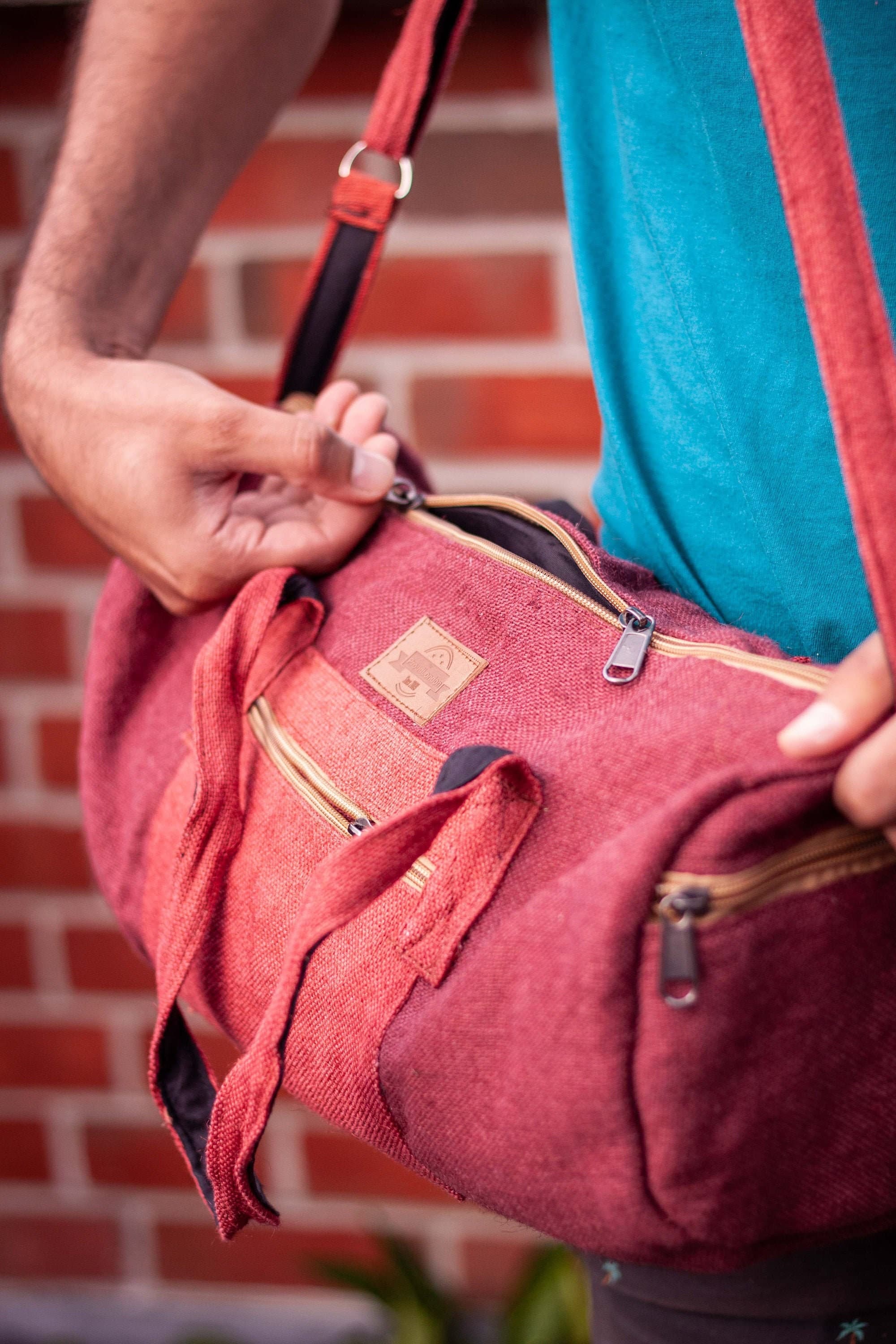 Hemp Duffel — Burgundy