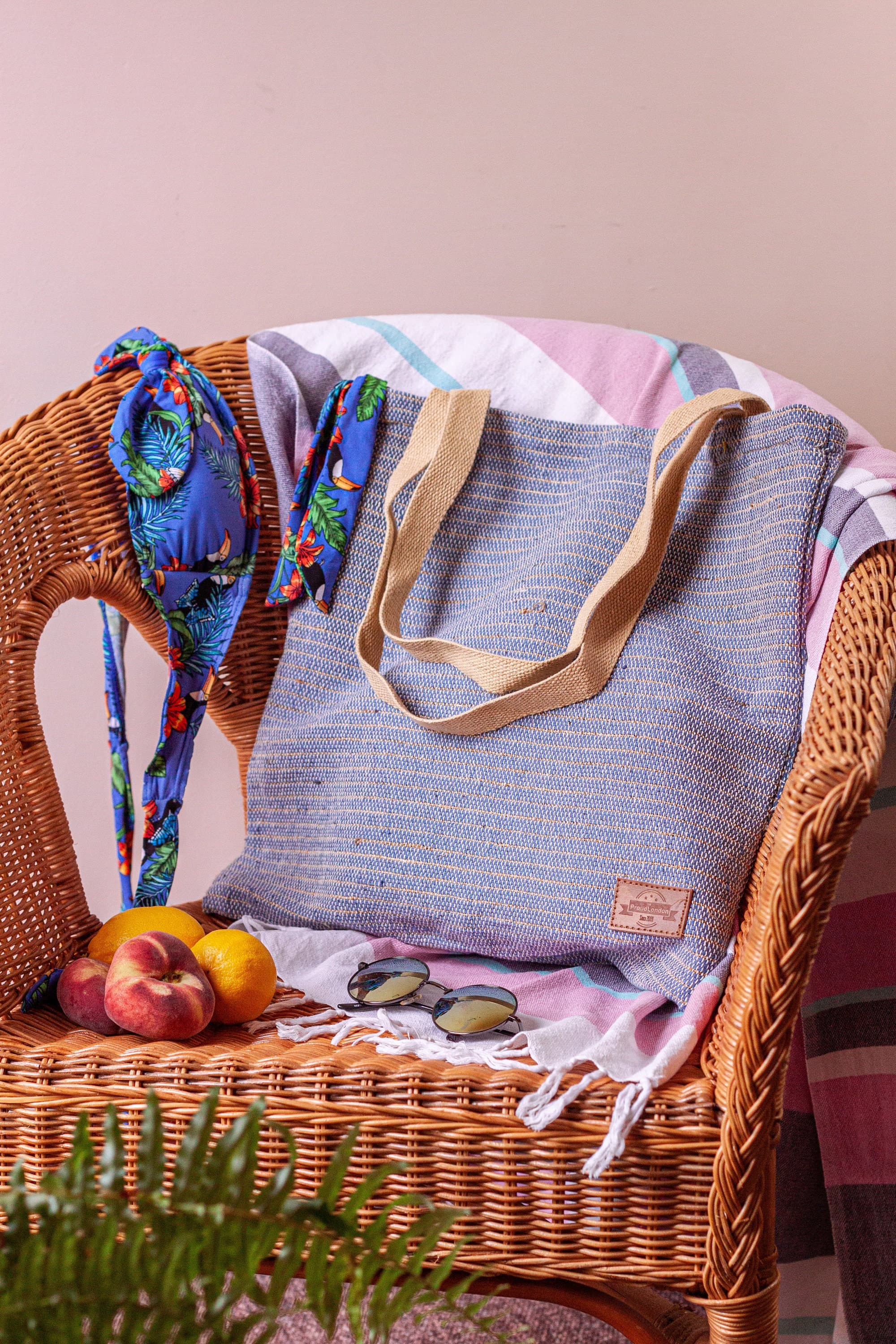 Hemp Tote — Ocean Blue