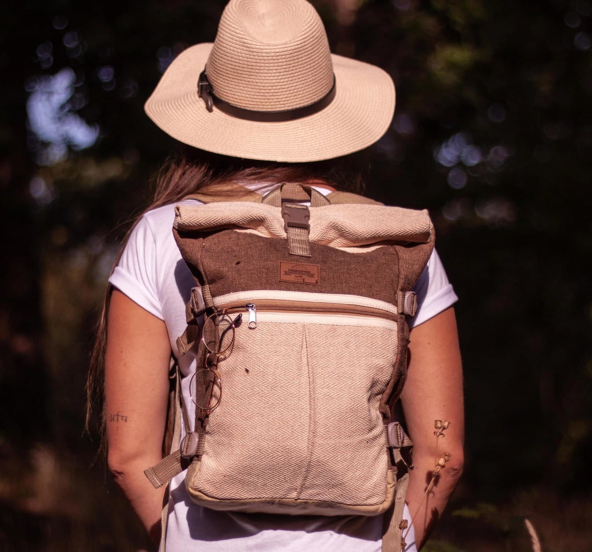 Hemp Roll Top Backpack — Grey