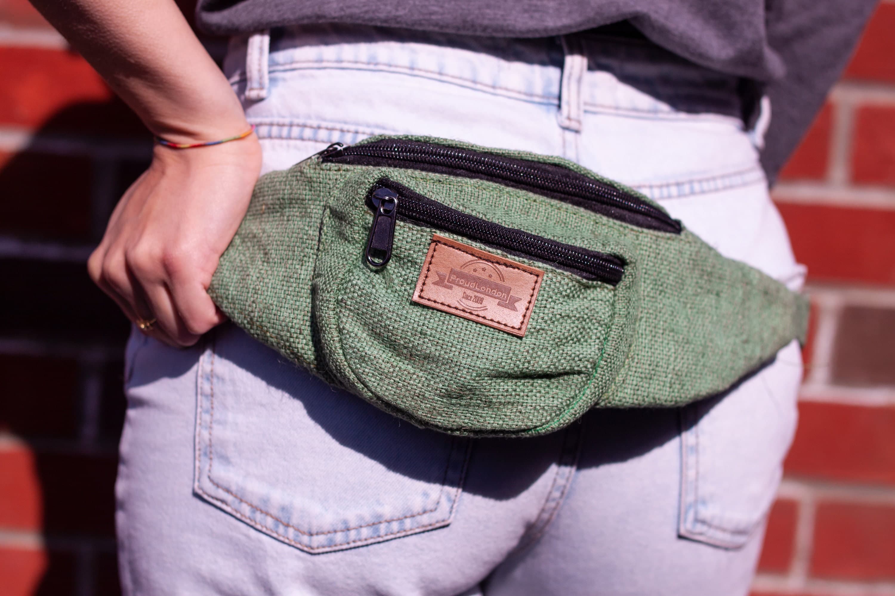 Hemp Bum Bag — Shy Green
