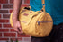 Yellow Handmade Hemp Duffel Bag